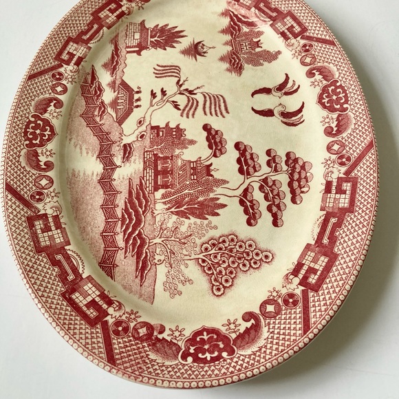 Red Willow Oval Serving Platter, Vintage, Japan, Free Shipping - Picture 4 of 9